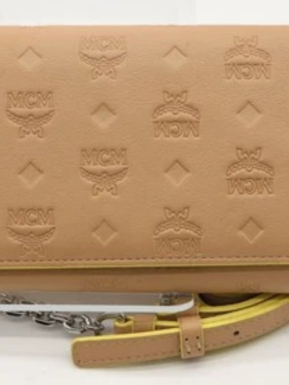 MCM Tan Klara Monogram Crossbody Wallet